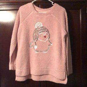 Fuzzy Fleece Penguin Sweater